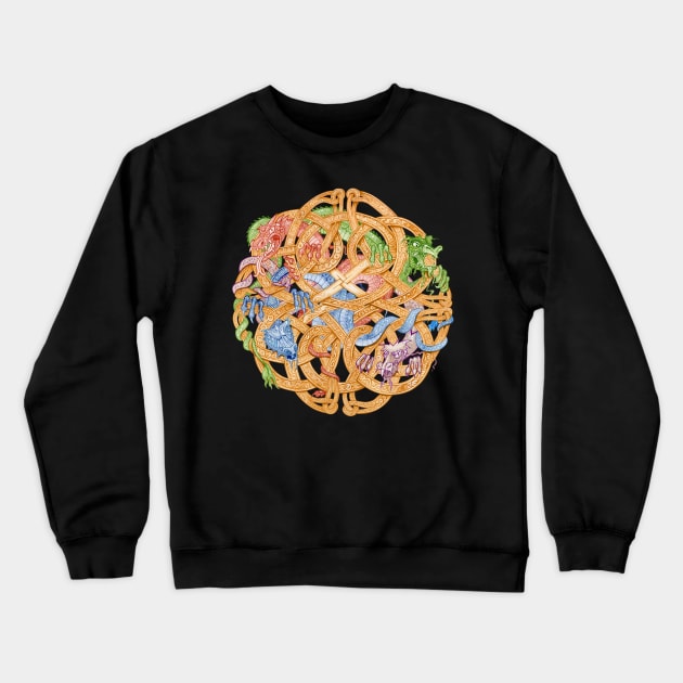 Celtic Knot with Dragons Crewneck Sweatshirt by MichaelaGrove